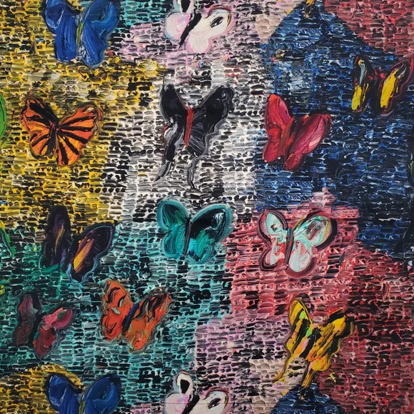 HUNT SLONEM Guardians and Butterflies Dinner Napkins, Set of 2 - Picture 2 of 8